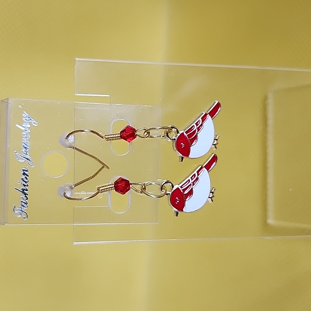 Red bird earrings - Picture 1 of 1